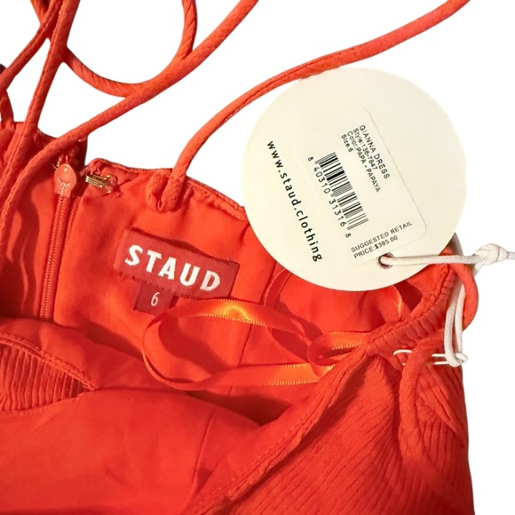 STAUD Gianna Front Keyhole Maxi Dress Ribbed Strappy cutout NWT Size 6 - Picture 6 of 6